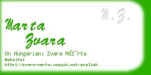 marta zvara business card